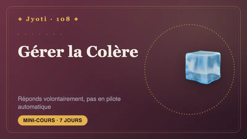 Gérer la Colère : 7 jours — Répondez avec intention, pas en pilote automatique : comprenez votre colère et offrez-lui une issue sûre.