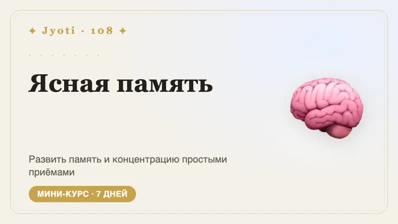 Ясная память: 7 дней — Простые проверенные техники памяти, подстроенные под то, как работает Ваш ум по натальной карте.