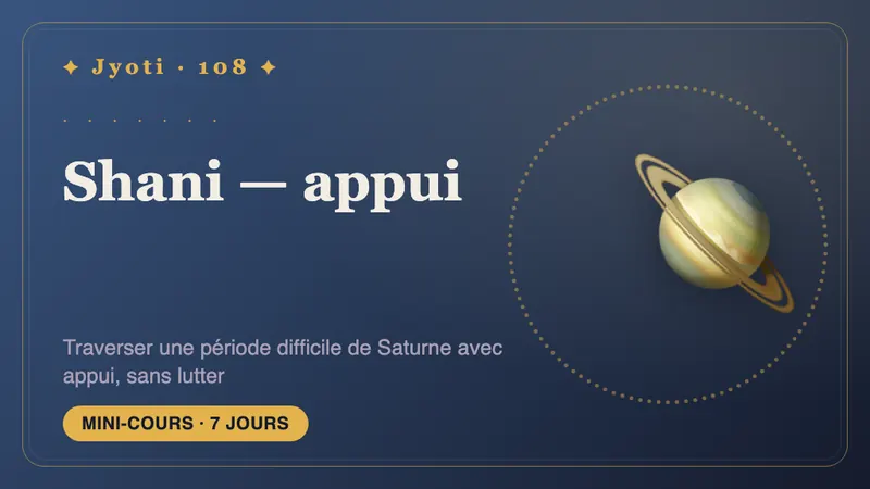 Shani : 7 jours d'appui — Traversez une période difficile de Saturne avec un appui plutôt qu'en lutte — et voyez où vous en êtes de Sade Sati.