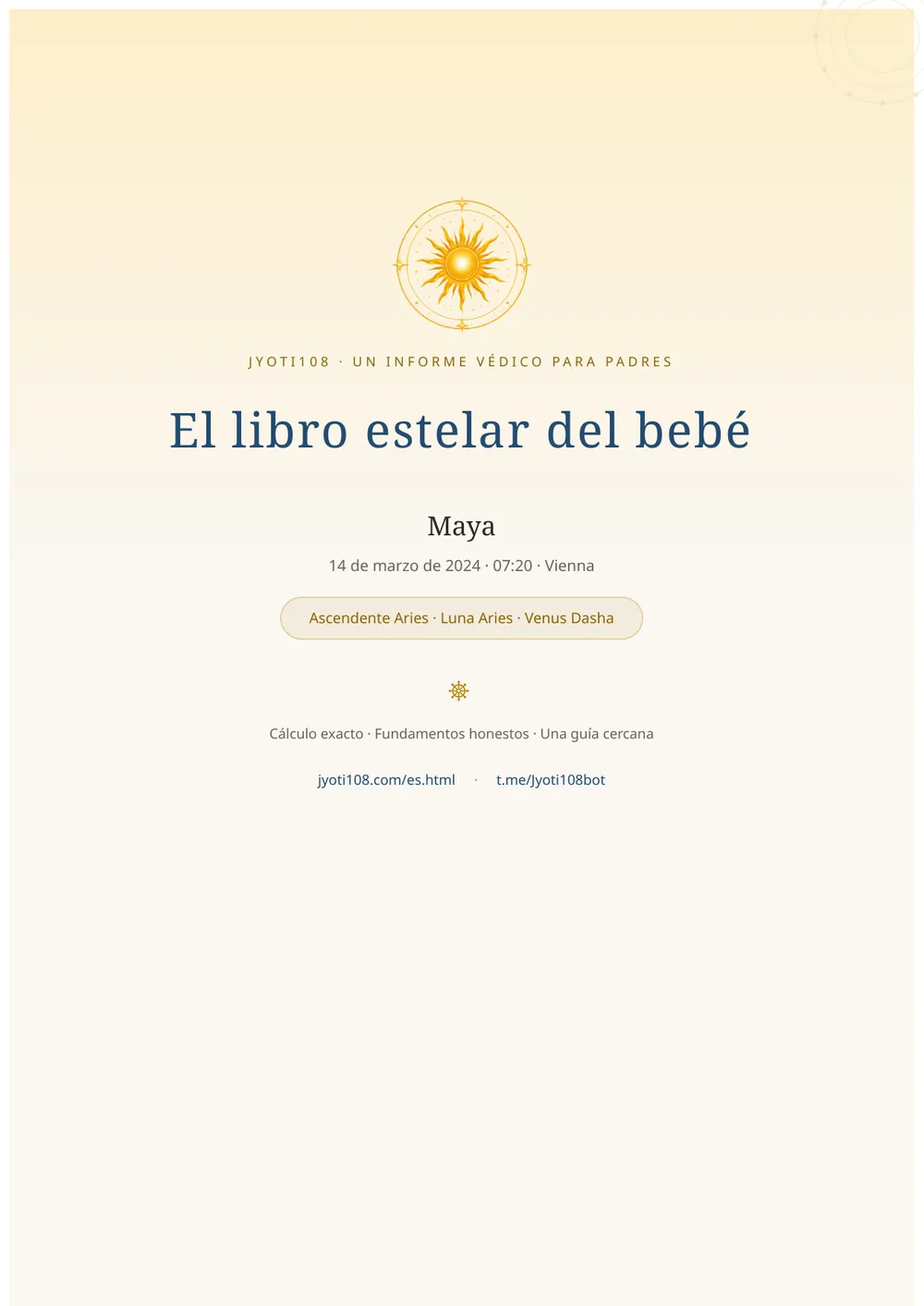 Carta natal del niño — Página de muestra 1