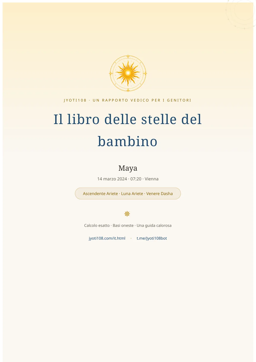 Carta natale del bambino — Pagina di esempio 1