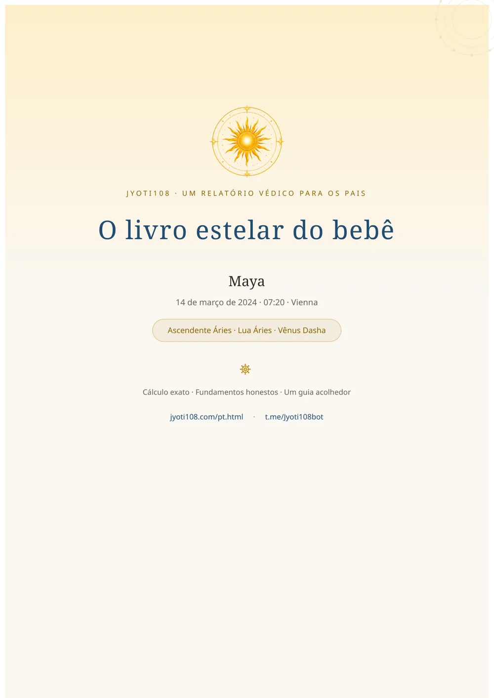 Mapa natal da criança — Página de amostra 1