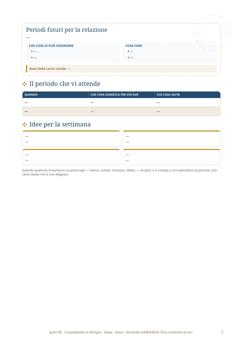 Compatibilità familiare — Pagina di esempio 3