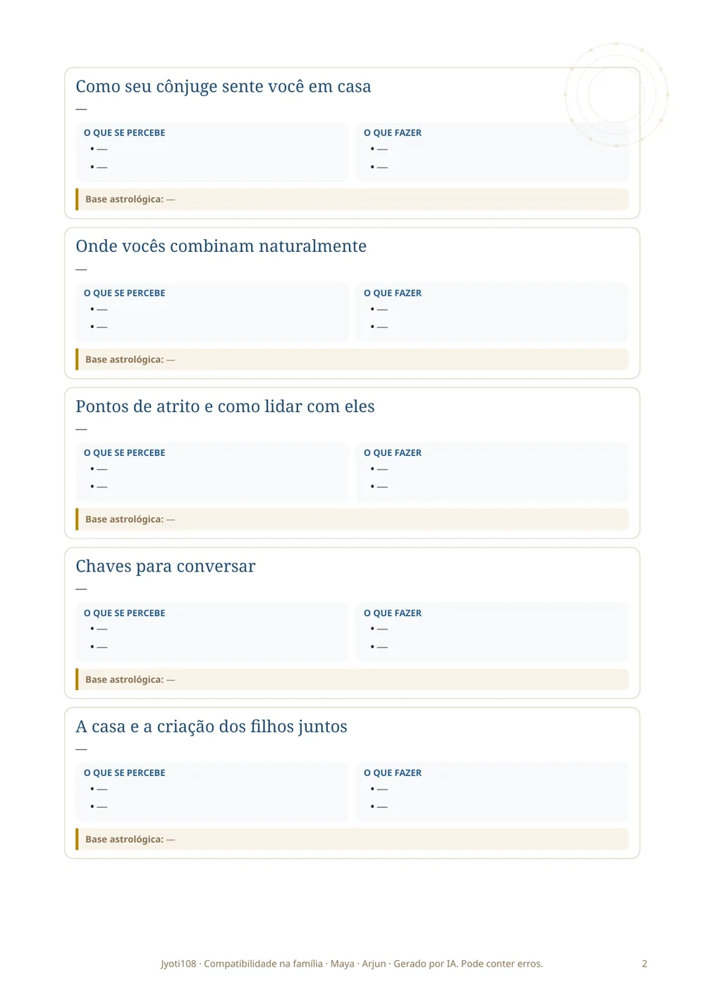 Compatibilidade familiar — Página de amostra 2