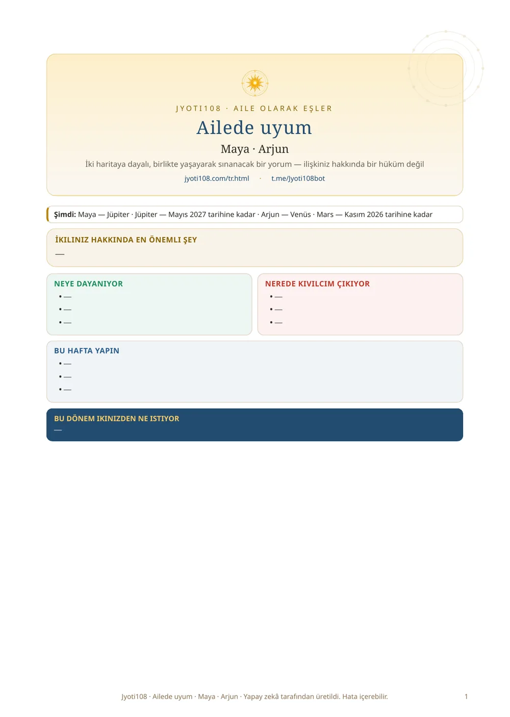 Aile Uyumu — Örnek sayfa 1