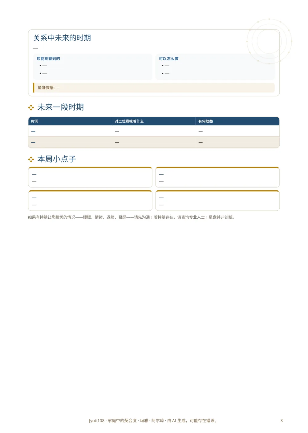 家庭契合度 — 示例页 3