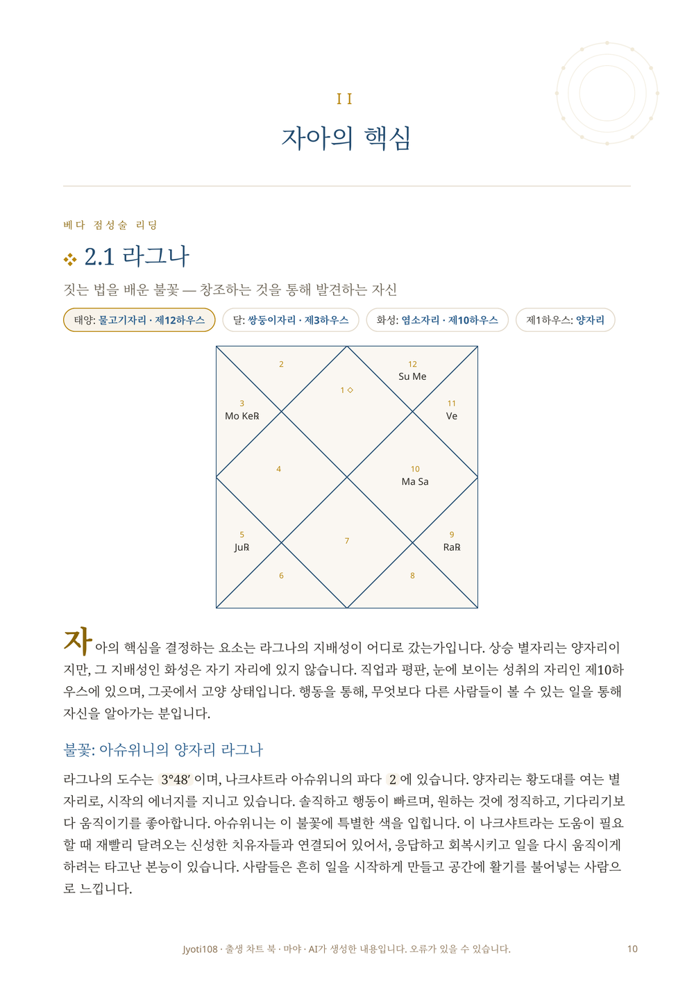 본질, 실천, 주의 블록이 담긴 샘플 섹션 «라그나와 그 지배성»
